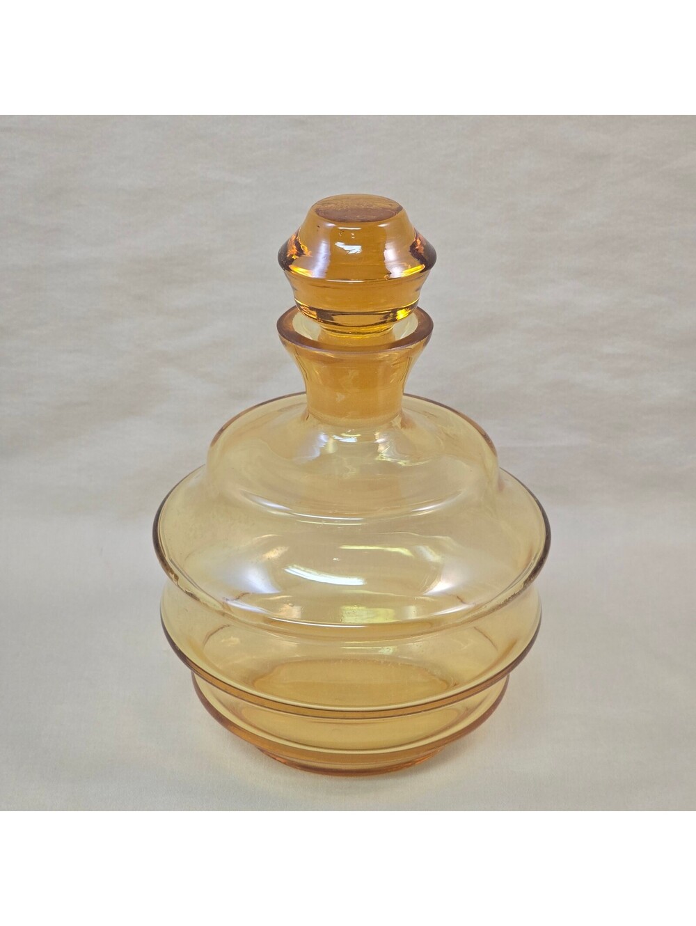 Antique Art Deco Bohemian Amber Glass Liqueur Decanter Topaz Eldor Glass 1920s